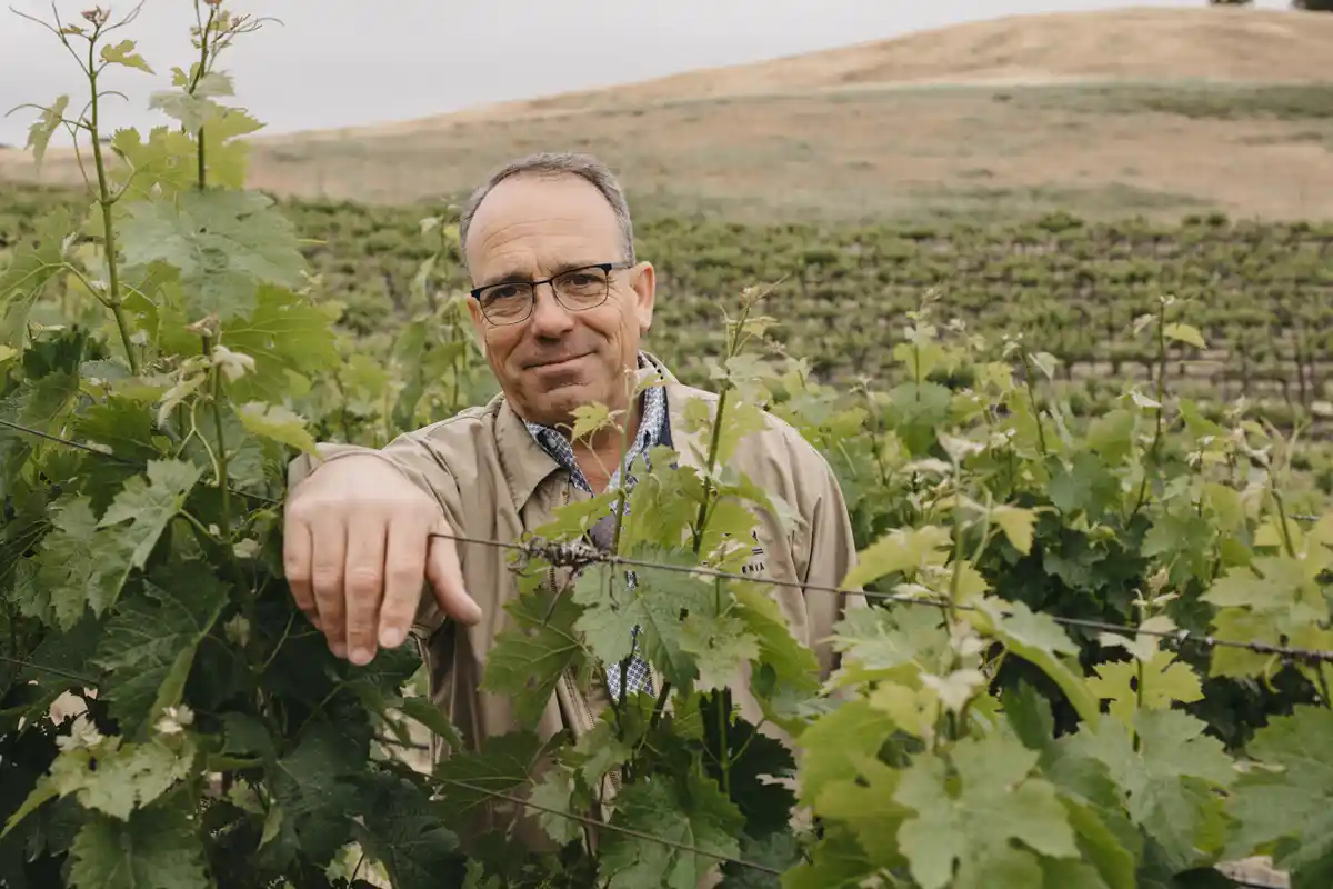Robert Nadeau in the vineyard